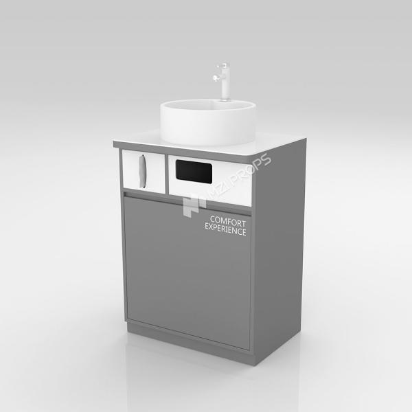 Beauty Store Handwashing Stand Gray & White Experience Desk For Cosmetic Store Interior Design