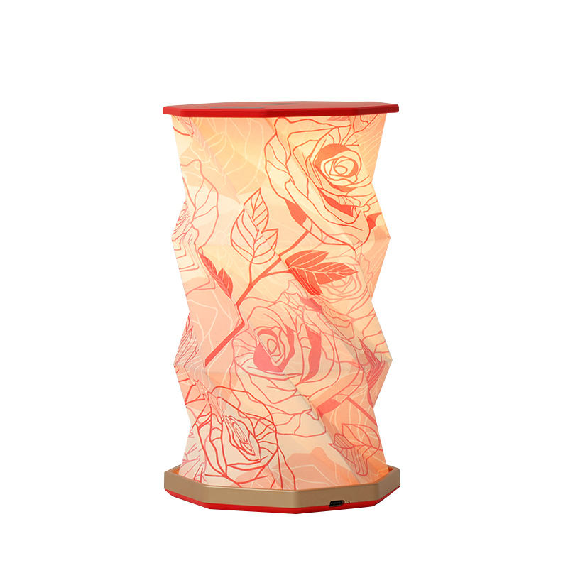 Valentine'S Day Adjustable Crinkle Folding Paper Lamp Lampshade Led Spotlight