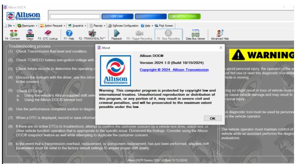 Allison DOC Premium V2024.11 Allison Transmission Diagnostic Software