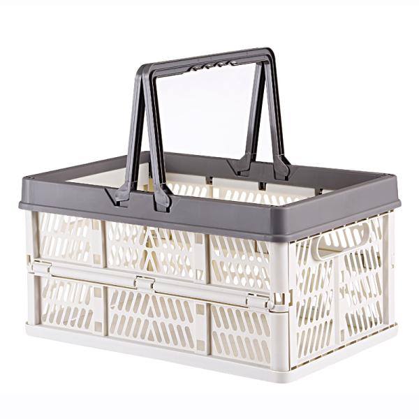 568g Supermarket Collapsible Plastic Basket With Handles