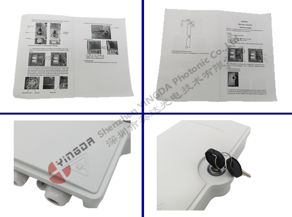 Nap Caja Terminal Fiber Optic Splitter Box Exterior Plastic Waterproof 2 Cable Glands