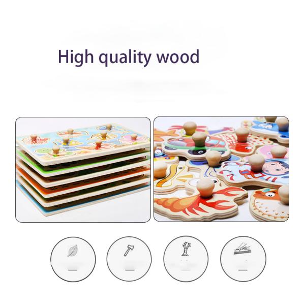 Игрушки Unisex 15cm деревянных животных мозаик деревянные воспитательные