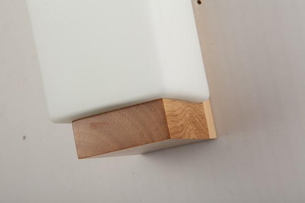 Decorative OAK wood wall lamp E27 socket residential lighting with handblown glass shade