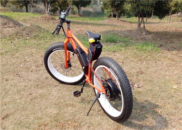 High Speed 1000W Fat Tire Beach Bikes / Custom Mountain Bike With Super Fat Tires