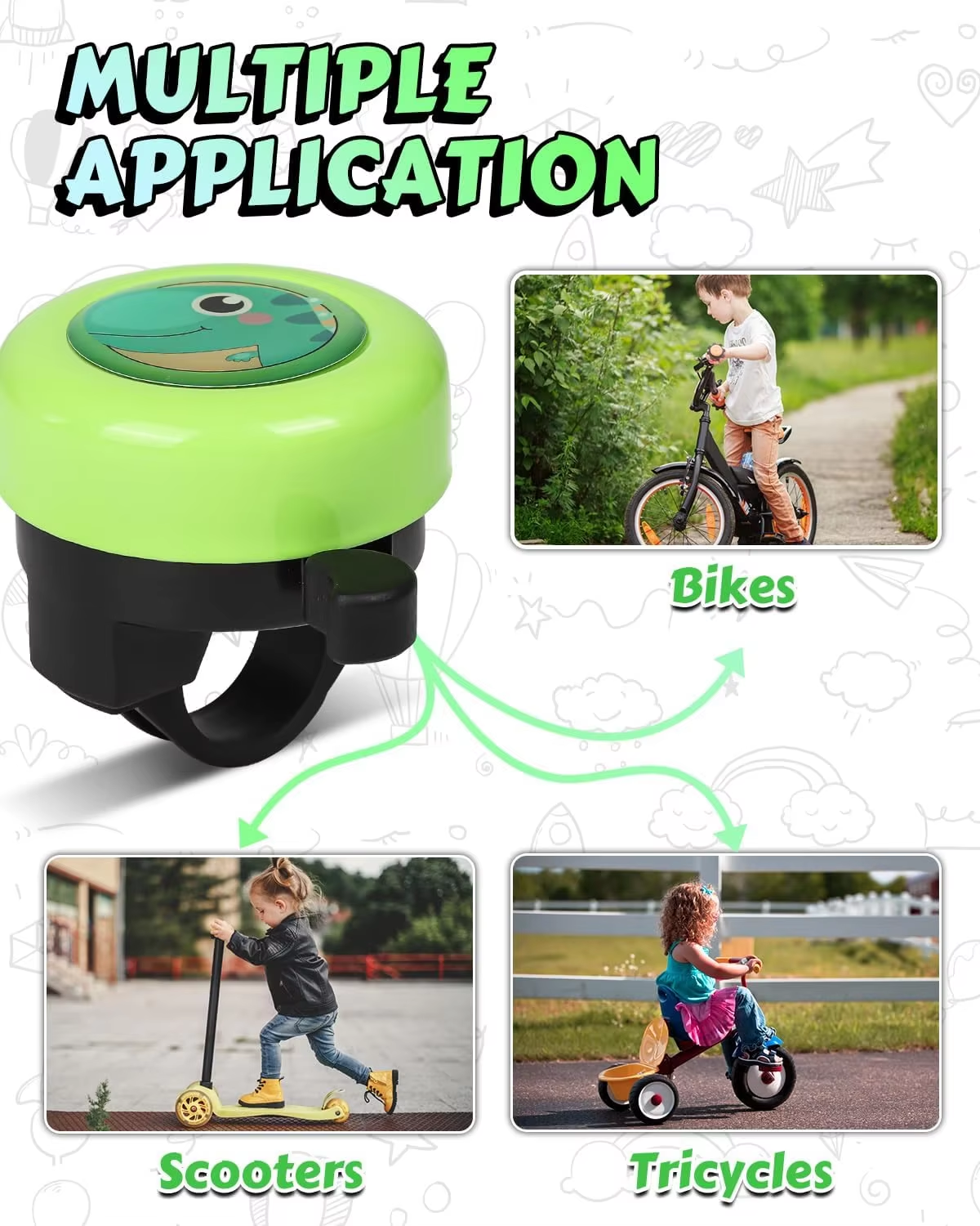 Diy Photo Printing Sublimation Bicycle Bell Ring Custom Bike Bell