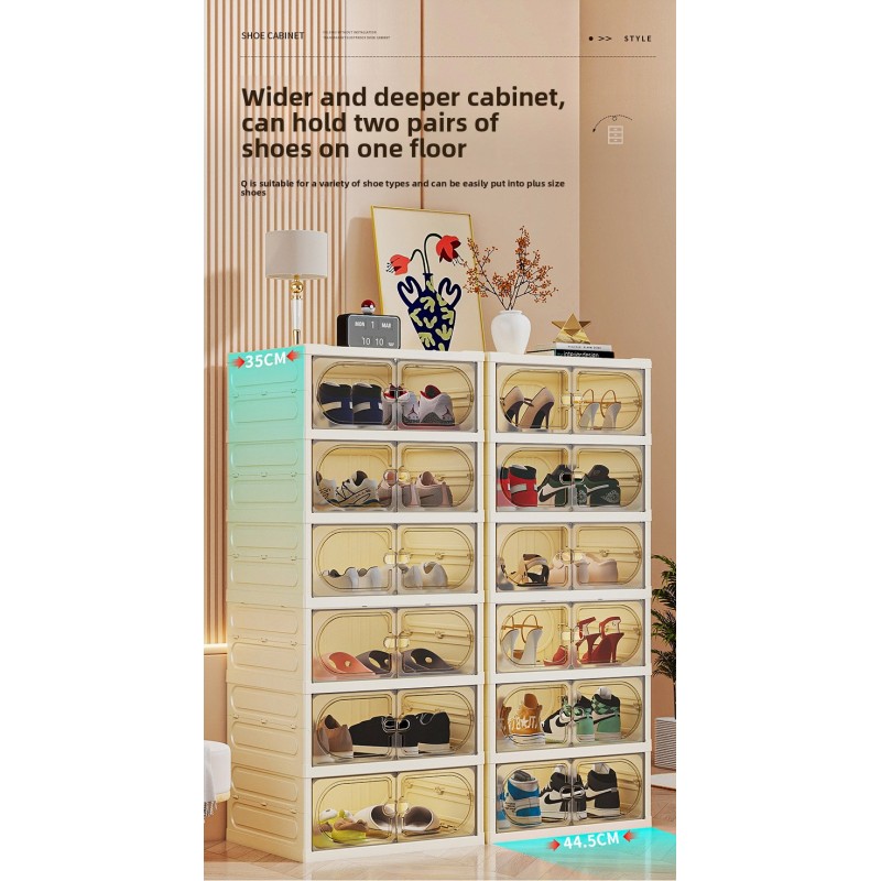 Multifunctional Entryway Shoe Storage Foldable Transparent Acrylic Box Dustproof Minimalist Organizer for Home Clear Shoe Case