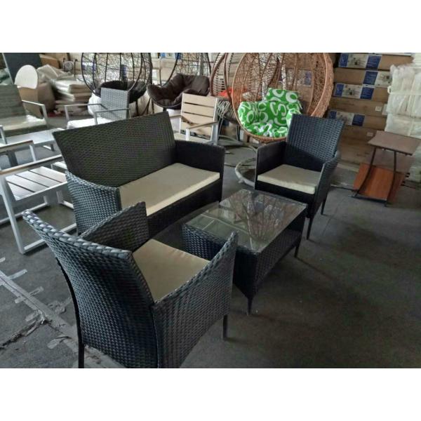 4Pcs KD Outdoor Rattan Sofa Cushioned With Promotion Price For Full Container