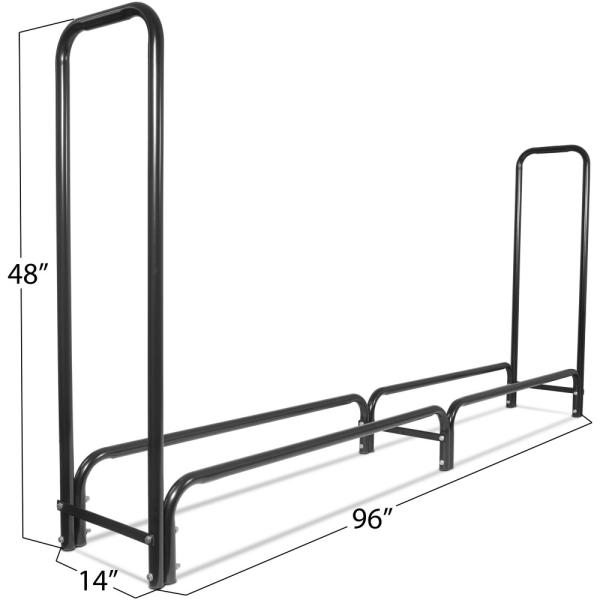 Professional Black Steel Fence Firewood Log Holder For Inside Fireplace