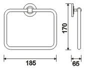 Modern Square Bathroom Towel Rings Sus 304 Stainless Steel Bathroom Hanger Wall Mount