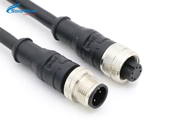 M8 IP67 Power Extension Cable , Customized Conductor LED Display Power Cable Wire