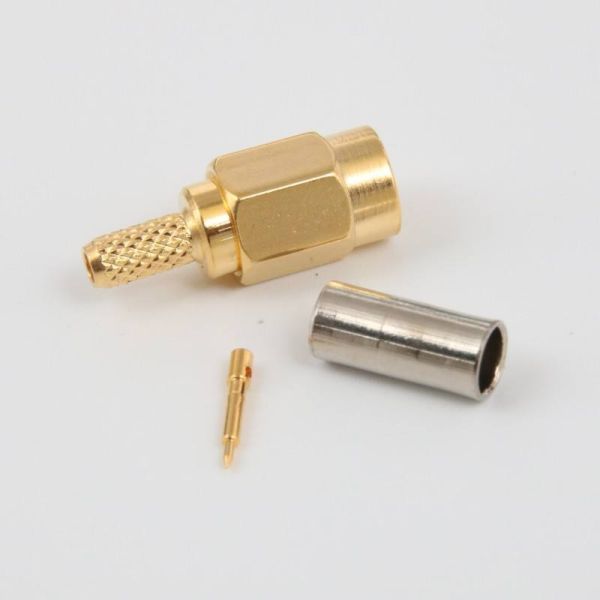 SSMA Male RF Connector with DC-35GHz Frequency Range 50Ω Impedance and IP67 Rating for RG316 RG174 Coaxial Cable