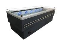 Expositor de frutas frescas aberto ecologicamente correto para alimentos cozidos refrigerador 700 litros 3 metros de comprimento