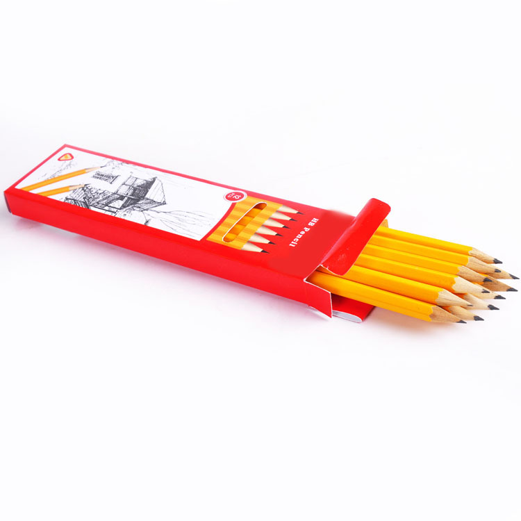 Government bid hb pencil presharpened 12pcs yellow wood hb pencil set for kids