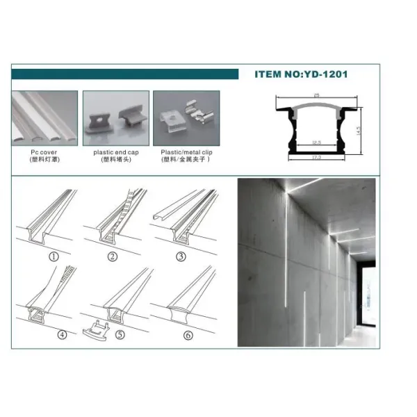 Linear LED Profile Aluminum LED Channel with 6063 T3-T8 Aluminum Alloy Anodized Surface and Customized Length
