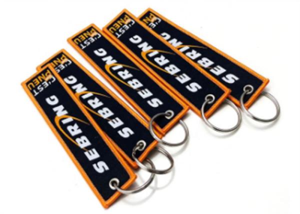 Double Side  Embroidery Fabric Keychain  Customized Logo And Word
