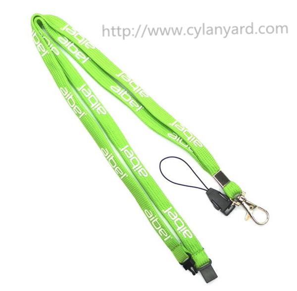 Lanyard manufacturer China for custom tube polyester neck strap lanyard with metal hook,