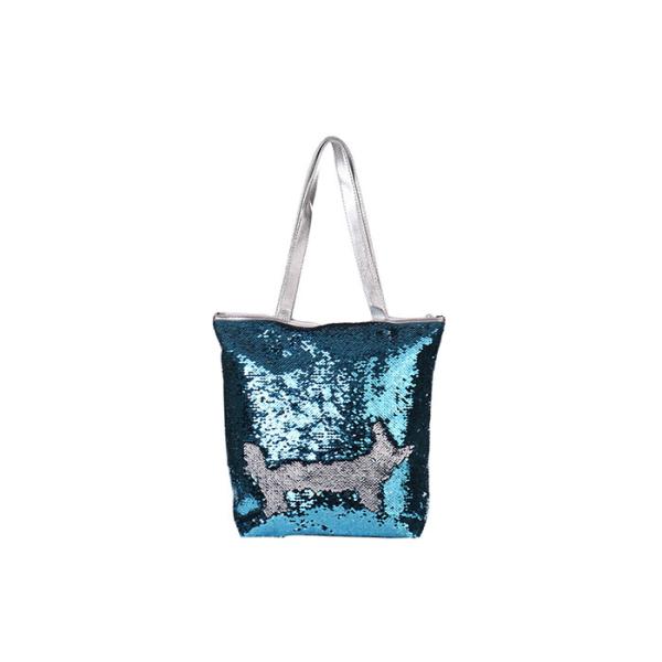 Fashion magic shifting color unilateral sequins ladies shoulder bag shopping bag