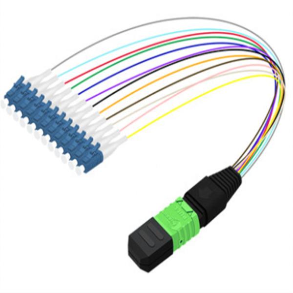 8 12 24 cores OM3 OM4 MPO MTP to LC breakout cable