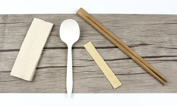 Disposable Eco Friendly Tableware Carbonized Bamboo Chopsticks and Corn Starch Spoons