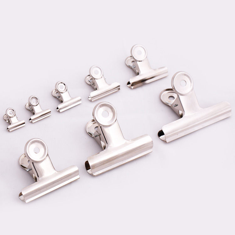 Factory direct office stationery clip 25mm metal silver bulldog clip