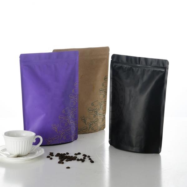 Bolsa de Stand Up Reusable Laminada sob medida Embalagem de alimentos de lado Bolsa de café de plástico de alumínio com válvula