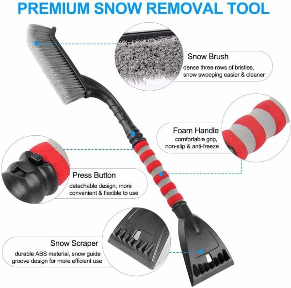 Detachable Extendable Snow Brush Car Windshield Ice Scraper Kit