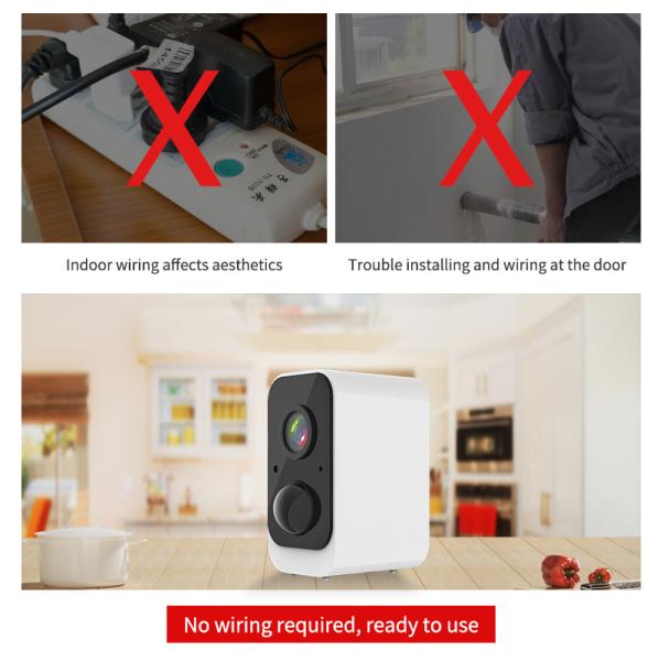 Tuya Smart PIR Motion Detection Wireless Rechargeable Battery Cctv Camera Home Security Camera Two Way Audio