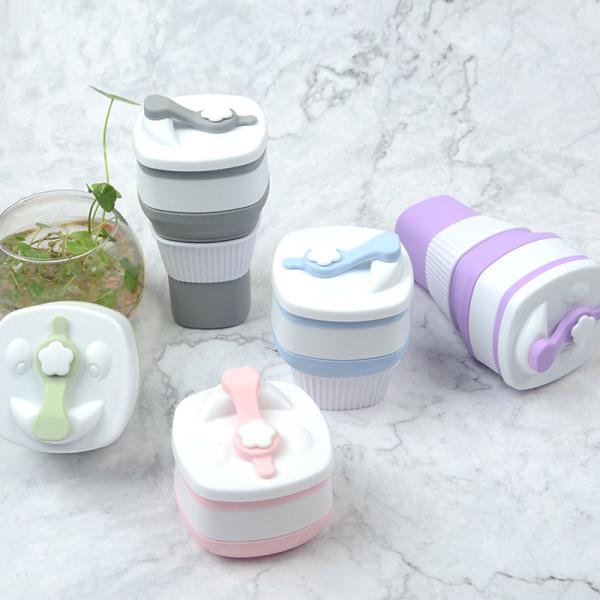 Sustainable 300ml BPA Free Silicone Coffee Cup Collapsible