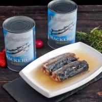 Envasado en lata de metal para buen sabor Marisco enlatado en lata vacío Pez de lata Caballa enlatada en salmuera
