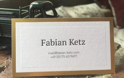 Eco Friendly Gold Foil Letterpress Business Cards , Thick Matte Business Cards