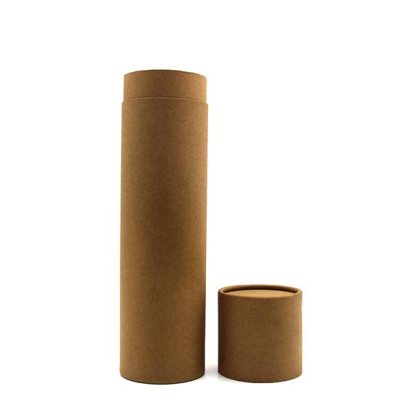 Rolled Edge Kraft Cardboard Tube Packaging , Round Cylinder Gift Box For Mailing