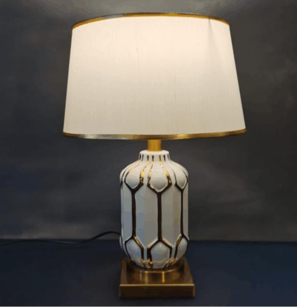 4000K 6000K White Ceramic Table Lamps For Living Room D360*H650 LED Desk Light