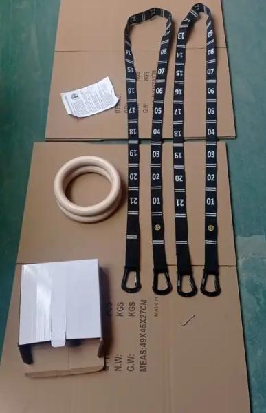 gymnastic rings wood 32mm Wooden Gym Rings with Enhanced Flexible Buckles & Durable Adjustable Straps