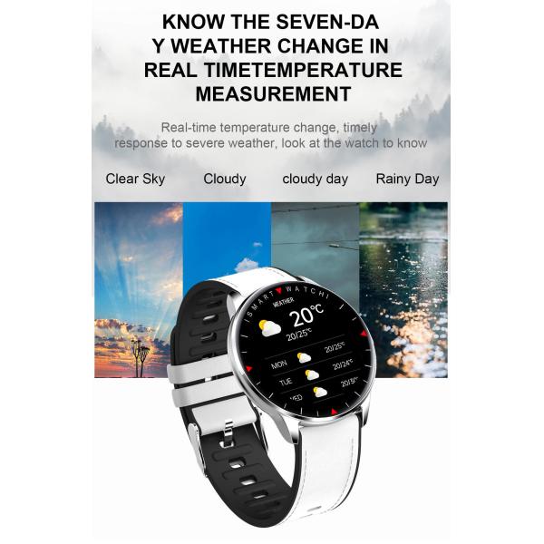 Leather Strap Smart Sport Watch Calorie Consumption Blood Pressure Monitor For Women Men