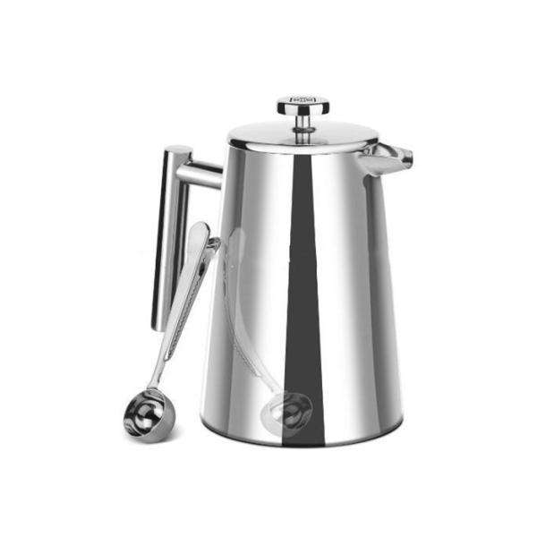 Mirror Polished Double Wall French Press Pot 17/34oz Steel French Press Coffee Maker