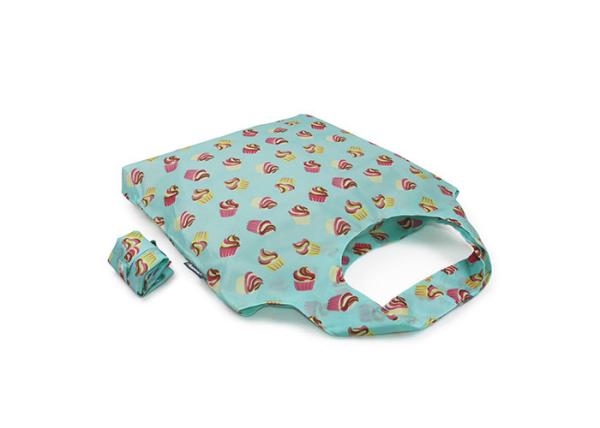 Big Capacity Fold Up Tote Bag Cupcake Printed Collapsible Grocery Tote