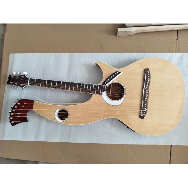 20 Strings Double Neck Acoustic Harp Guitar with EQ