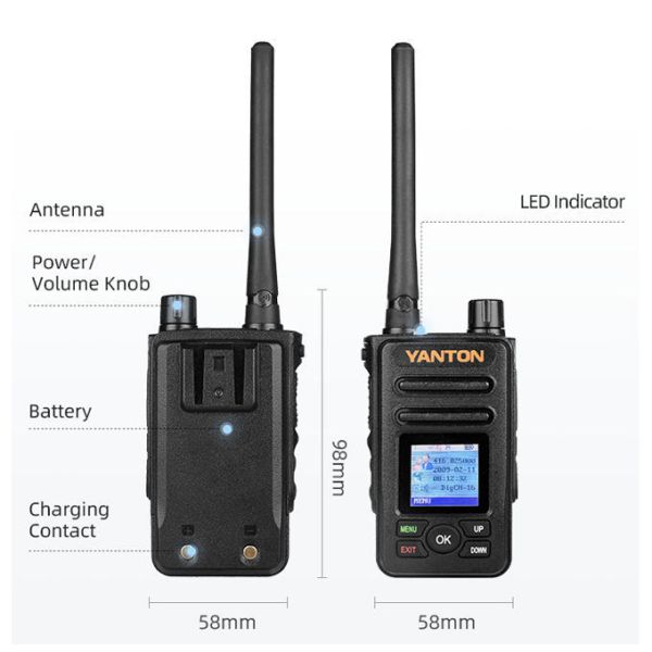 Professional 5W UHF Digital Walkie Talkie with 1024 Channels and LCD Display DM-830