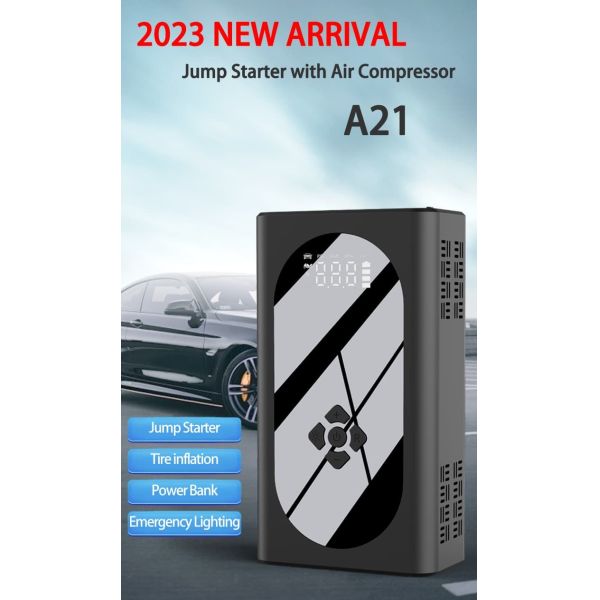 Portable Car Jump Starter with Air Compressor 3000A Battery Booster QC3.0 USB Fast Charge