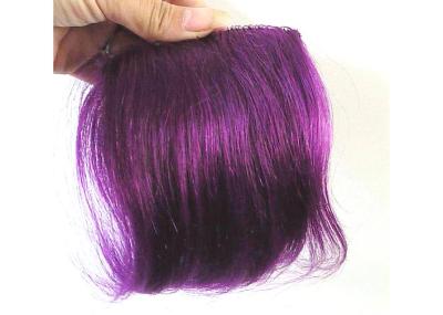 Healthy Custom Human Hair Wigs , Straight Layered Purple Colored 100% Remy Fringe Hair Wig
