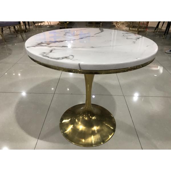 80cm Marble Top Metal Base Coffee Table