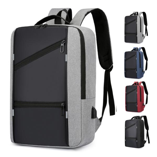 Male Customized Color Laptop Backpack with Anti-theft Design and USB Charging Port