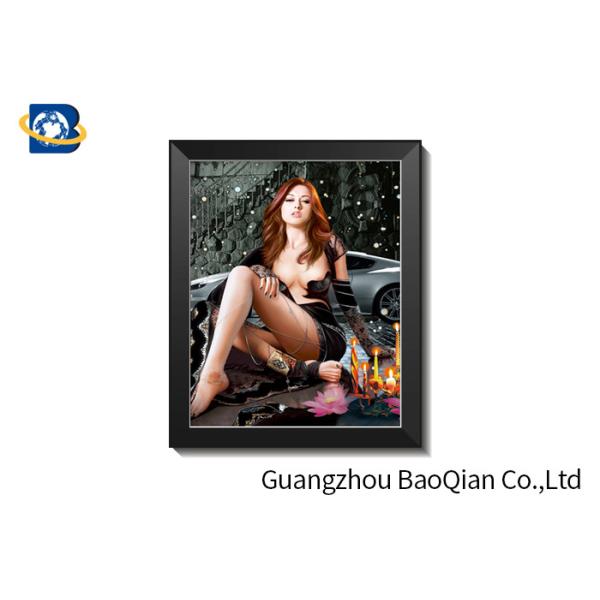 30 X 40 Cm 3D Lenticular Pictures With PS Frame / Custom Lenticular Printing