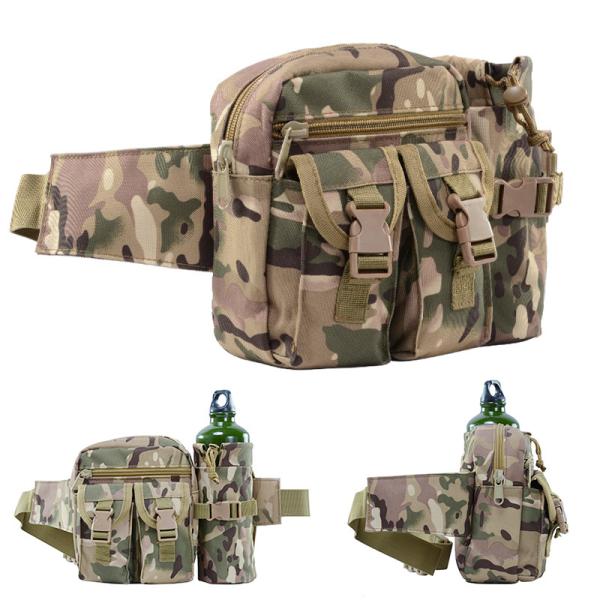 Customized Color Oem Men Camo Tactical Fanny Pack Utility Waist Bag With Water Bottle