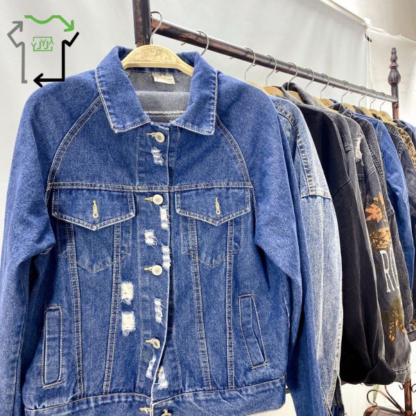 Street Fashion Second Hand Denim Jacket Mixed Gender First Level 2nd Hand Coats
