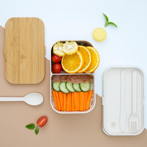 Stocked Market Glitter Gift Bento Box 196.5*124*74mm with Easy Clean Bamboo Fiber Lid