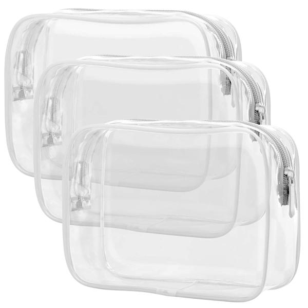 Clear Waterproof Toiletry Bag Quart Size Travel Makeup Cosmetic Bag For Women Men
