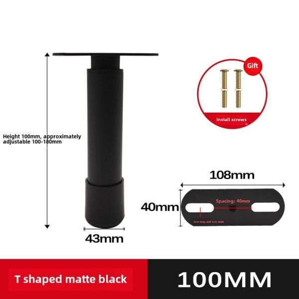New T-type Black Thickened Adjustable Sofa Legs Simple Advanced Metal Furniture Table Legs