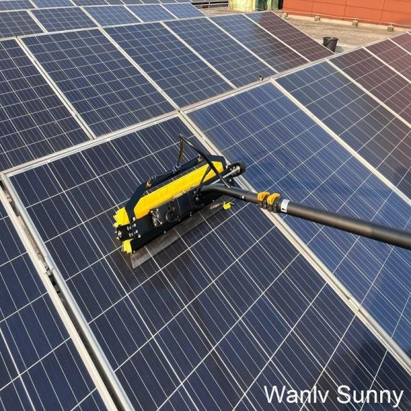 Advanced Semi-automatic Electric Solar Panel Cleaning Brush with 7.5 M Extension Pole