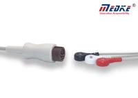 Cabo paciente compatível de Biolight ECG dos Leadwires 12pin 3 flexíveis